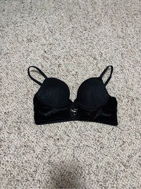 La SENZA Black Lace & Velvet Padded Bralette